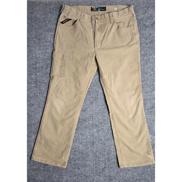Ariat Other - ARIAT REBAR M7 Slim Straight Leg Men Tan Work Pants Size 34x30